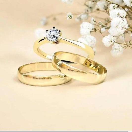 Par Alianca Casamento Ouro 10K 4Mm 6 Gramas O Par L4