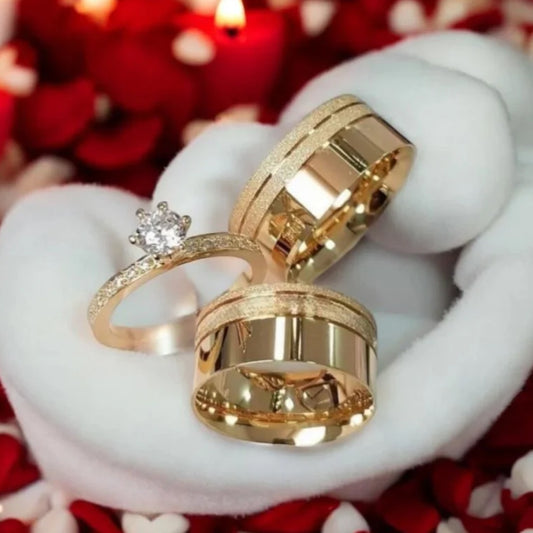 Combo Alianca Moeda Antiga 8Mm Forro Luxo Solitario 5 Anos De Garantia