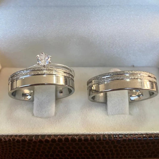 Combo Alianca De Compromisso Luxo 6Mm Solitario Liso 2 Anos De Garantia