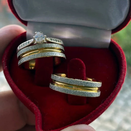 Combo De Alianca Prata R700 Solitario Cravejado 2 Anos De Garantia