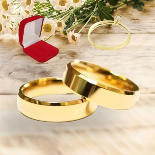 Par Alianca Casamento Ouro 10K 6Mm 10 Gramas Par M2