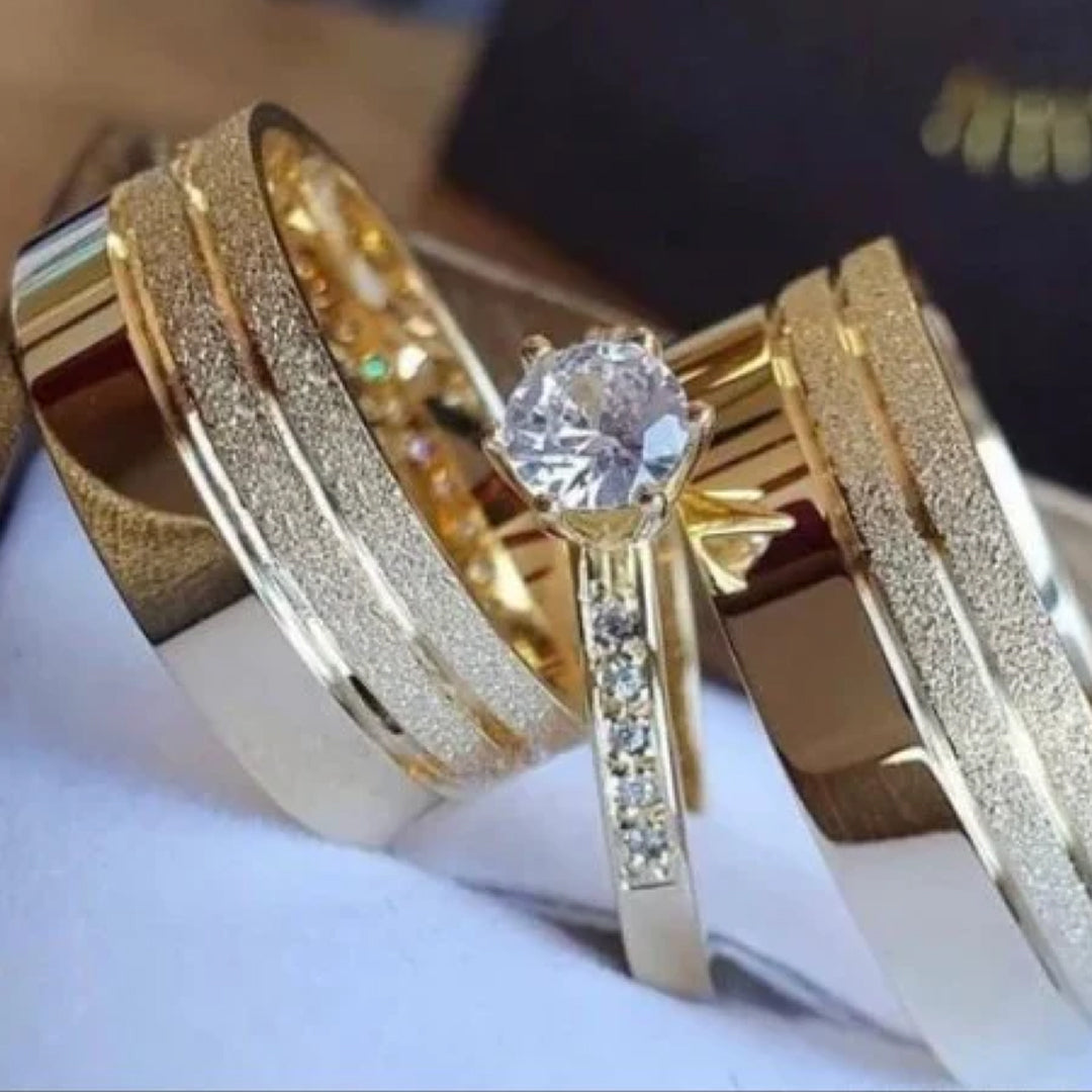 Combo Alianca Moeda Antiga 8Mm Forro Luxo Sem Pedra Solitario Cravejado 1 Ano Garantia 3