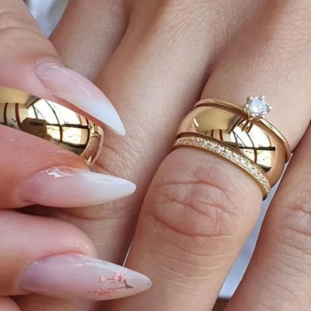 Par De Aliancas Anatomicas 10 Gramas 6Mm Com Revestimento Duplo Ouro 18K Garantia Eterna