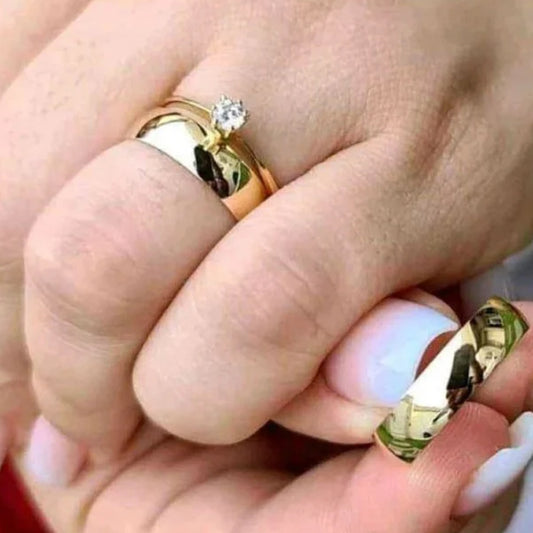 Par De Aliancas 8 Gramas 5Mm Com Revestimento Duplo Ouro18K Garantia Eterna