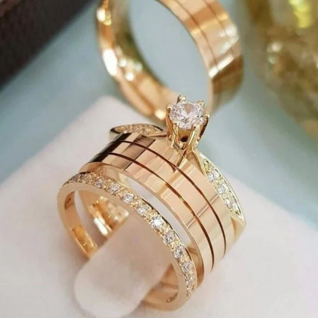 Combo Moeda Antiga Forro Alianca A5000 6Mm Solitario Cravejado Aparador 1 Ano De Garantia