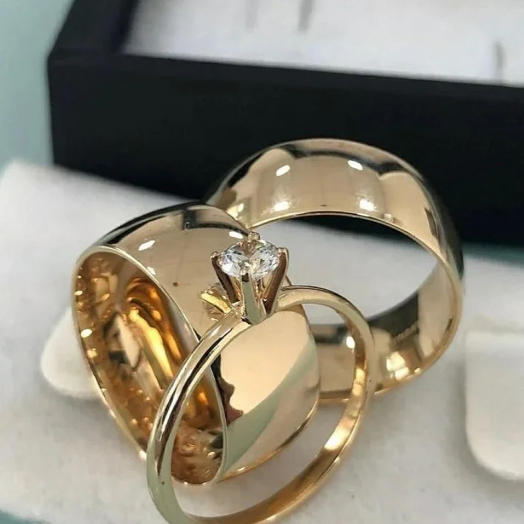 Par De Aliancas 18 Gramas 10Mm Com Revestimento Duplo Ouro18K Garantia Eterna