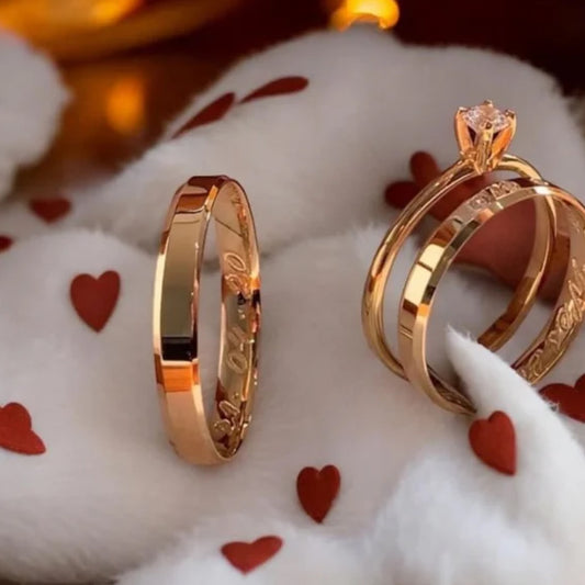 Combo Alianca Moeda Antiga Forro Chanfrada 4Mm Solitario 5 Anos De Garantia