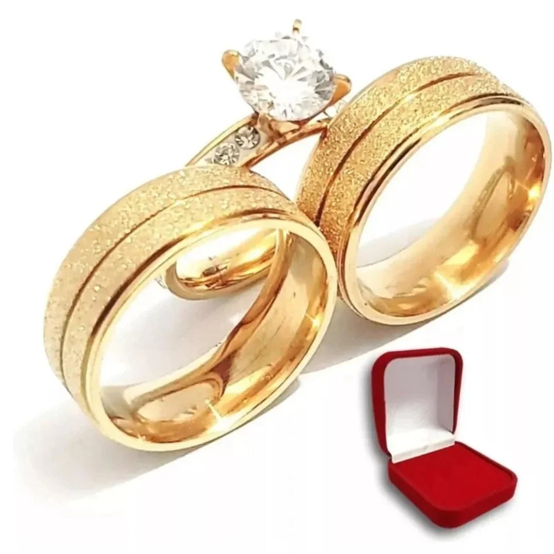 Combo Alianca Moeda Antiga Forro D6 Solitario Cravejado 1 Ano Garantia