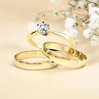 Par Alianca Casamento Ouro 10K 4Mm 6 Gramas O Par N4