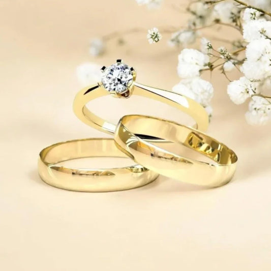 Par Alianca Casamento Ouro 10K 4Mm 6 Gramas O Par N4