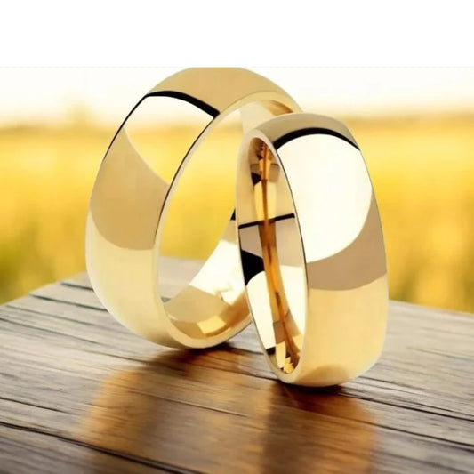 Par Alianca Casamento Ouro 10K 6Mm 10 Gramas Par L1