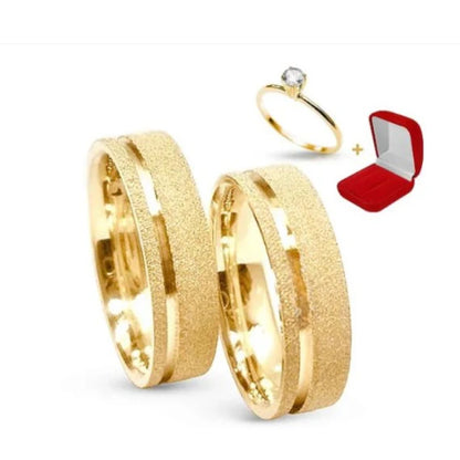 Combo Alianca Moeda Antiga 8Mm Forro Minas Sem Pedra Solitario 1 Ano Garantia 1