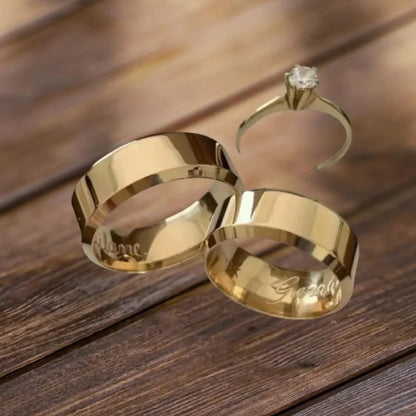 Par Alianca Casamento Ouro 10K 6Mm 10 Gramas Par P3