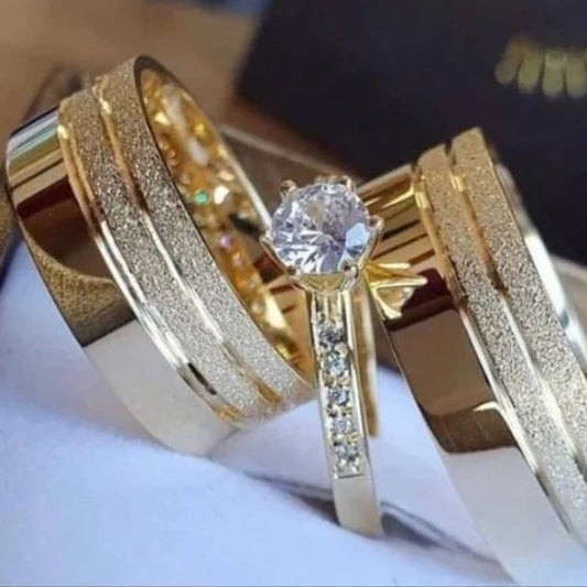 Combo Alianca Moeda Antiga 8Mm Forro Luxo Sem Pedra Solitario Cravejado 1 Ano Garantia 3