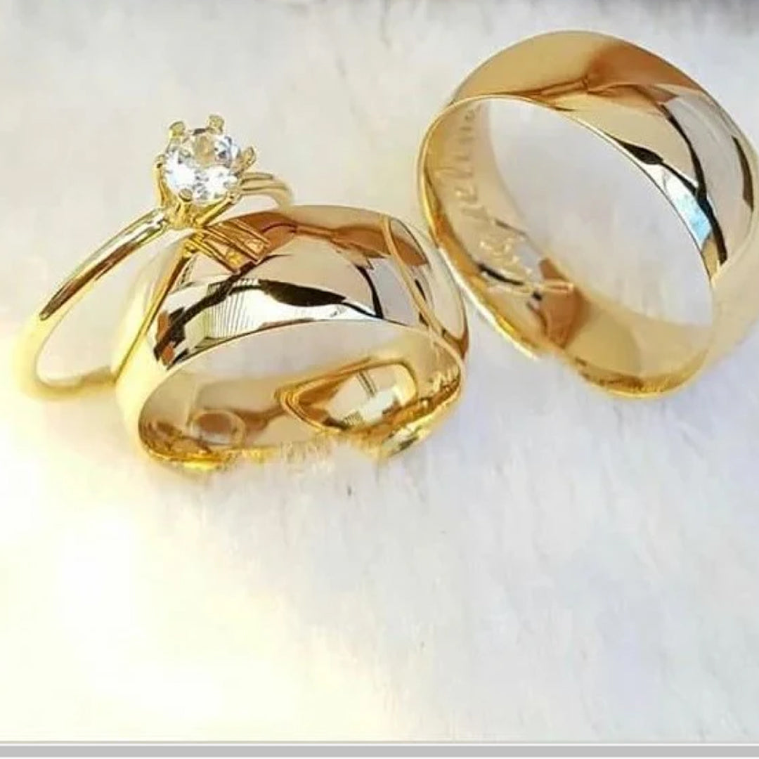 Combo Alianca Moeda Antiga 8Mm Forro Mod 062 2 Anos De Garantia