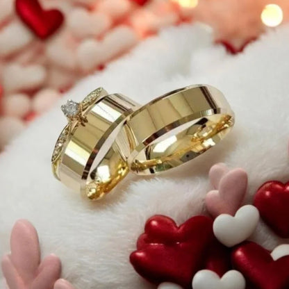 Par Alianca Casamento Ouro 10K 6Mm 10 Gramas Par M3