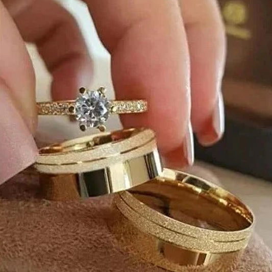 Combo Alianca De Moeda Antiga Forro Luxo 8Mm Novidade Anel Solitario Cravejado 2 Anos De Garantia