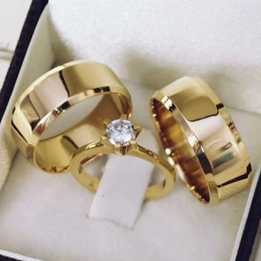 Combo Alianca Moeda Antiga Forro Anatomica Mod Chanfrado 6Mm 2 Anos De Garantia