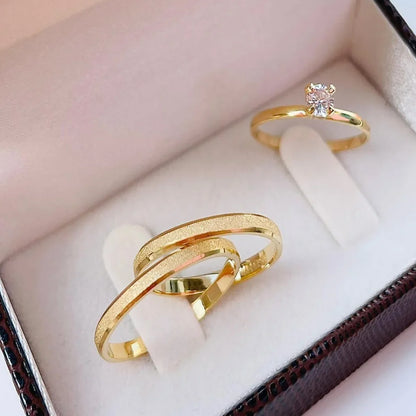 Alianças de Moeda antiga 2mm  Casamento + Anel Solitário