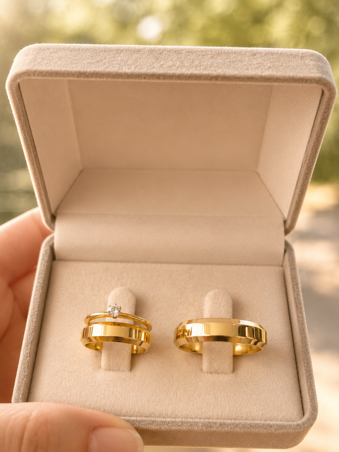 Par Alianças Eternize – Ouro 10K Premium (4mm, 6g o Par)