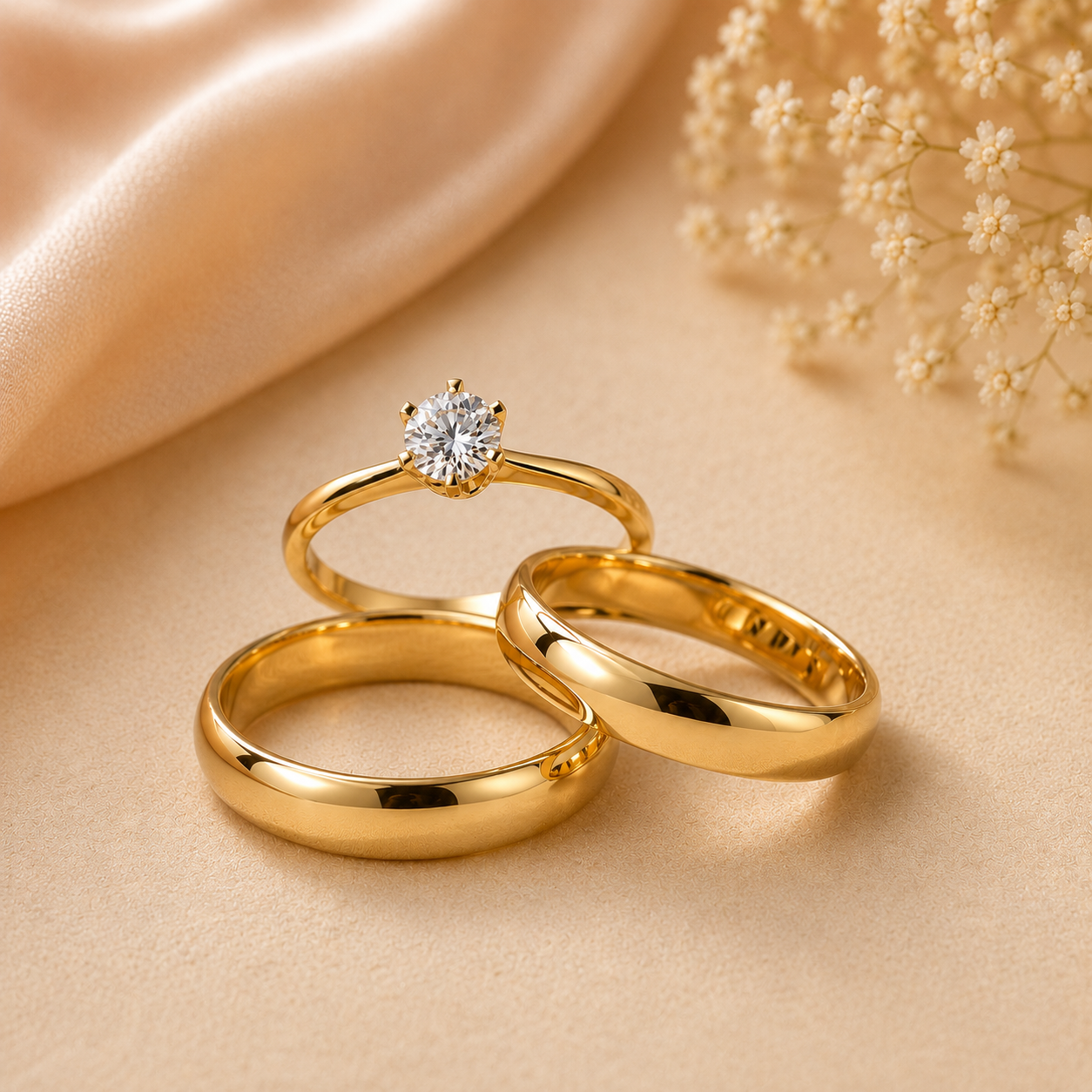 Par Alianca Casamento Ouro 10K 4Mm 6 Gramas O Par L4