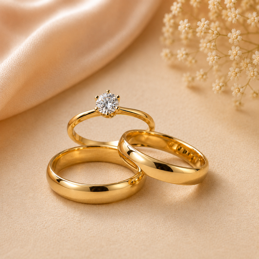 Par Alianca Casamento Ouro 10K 4Mm 6 Gramas O Par L4