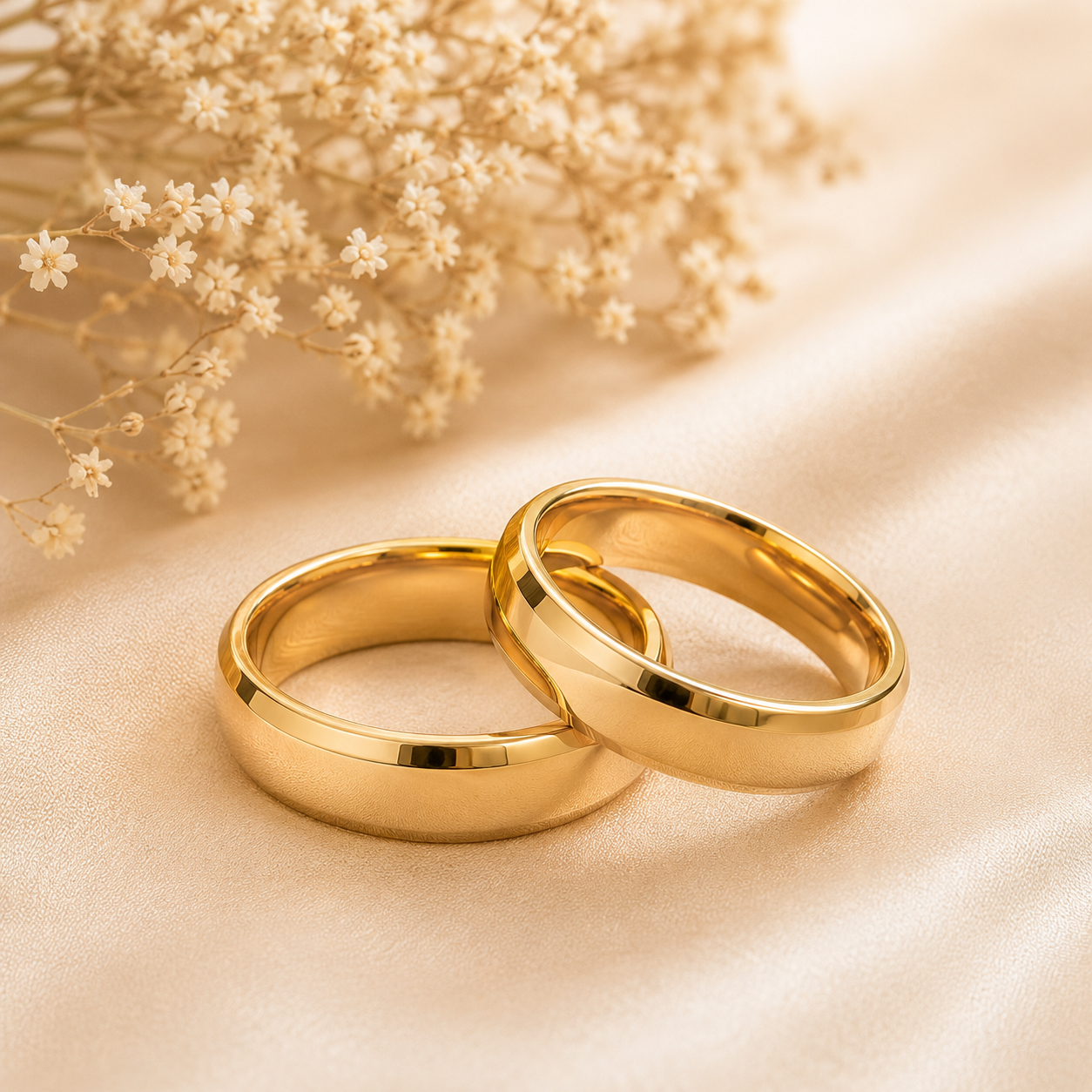 Par Alianca Casamento Ouro 10K 6Mm 10 Gramas Par P2