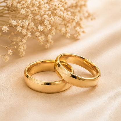 Par Alianca Casamento Ouro 10K 6Mm 10 Gramas Par P2
