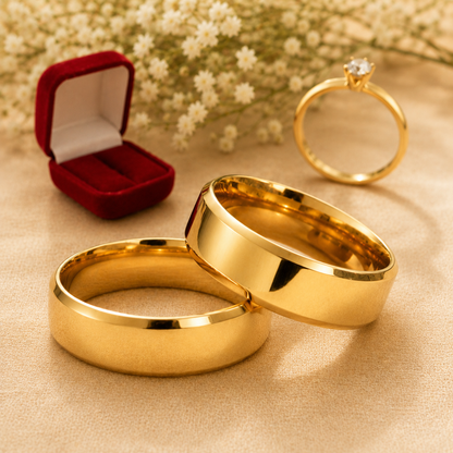 Par Alianca Casamento Ouro 10K 6Mm 10 Gramas Par M2
