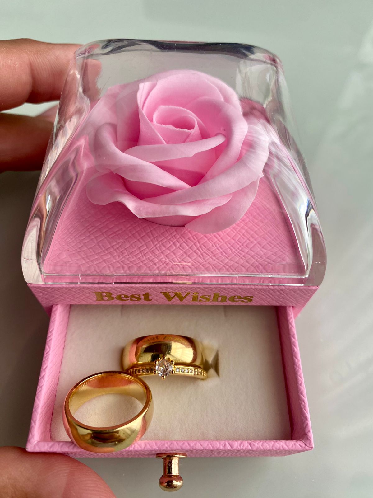 Porta aliança Flor rosa