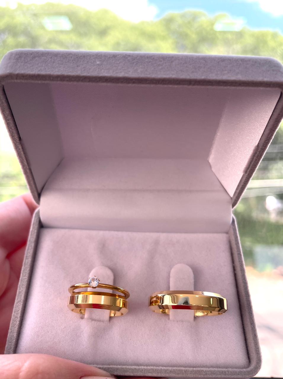 Par Alianças Eternize – Ouro 10K Premium (4mm, 6g o Par)