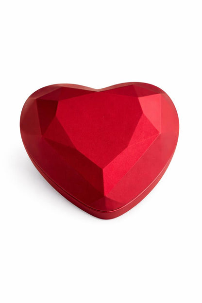 Caixa Porta Aliança Luxo Coração Vermelho com Led