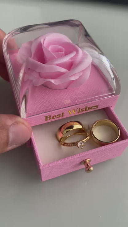 Porta aliança Flor rosa